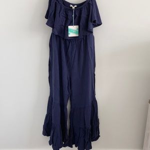 Wide Leg Strapless Jumpsuit